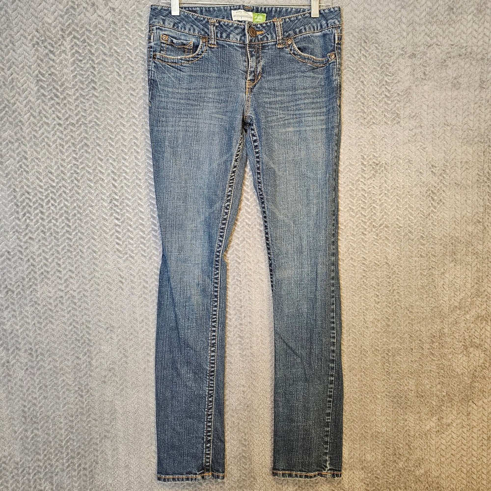 Aeropostale Bayla Skinny Jeans Womens 7/8 Long Medium‎ Wash Blue Low Rise Denim